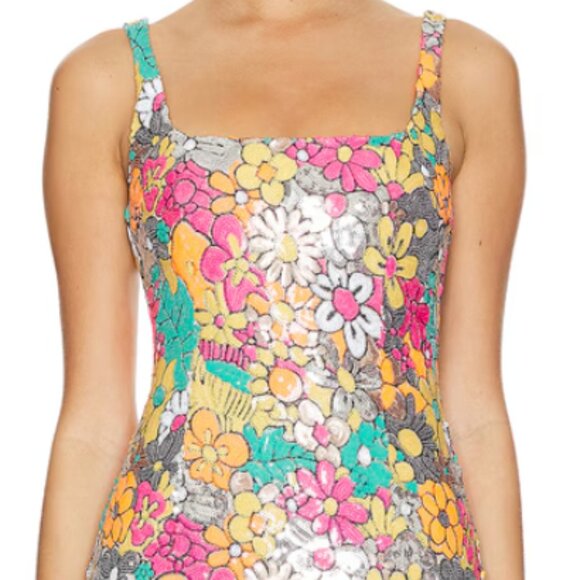 Elliatt Tiki Dress - Floral Sequins - Picture 4 of 13